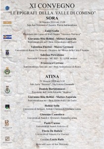 manifesto Convegno Le Epigrafi della Valle Comino